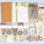 86Pcs Vintage Scrapbook Kit, Decor Stickers Craft Kits, Junk Journal Planners, DIY Journaling Supplies Set with Scrapbook Stickers Cards, Arts Craft Kit Gift Collage Album Aesthetic Picture Frames (B)