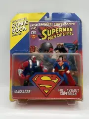 Kenner Full Assault Superman & Massacre Action Figure Set with Comic Book 1995