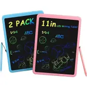 LCD Writing Tablet Kids Toys Doodle Board Toddler Drawing Pink Blue Pad 2 Pc SR4