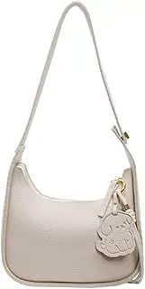[Generic] PU Leather Crescent Bag Slouchy Tote Bag Trendy Underarm Hobo Bag for Women