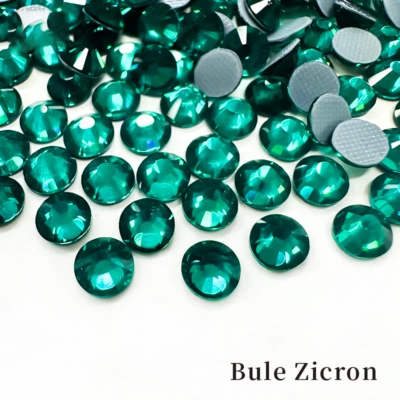 Glower® Blue Zicron Premium Hotfix Rhinestone Flat Back
