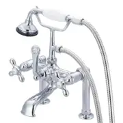 Water Creation Claw Foot Tub Faucet 3-Handle w/ Hand Shower Triple Plated Chrome