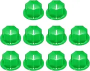 uxcell 10pcs Green Guitar Effect Pedal Knob, 7/16" Plastic Brass Insert Electric Guitar Knobs for Amplifier Guitar Bass Volume Control