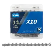 KMC X10 10 speed Chain Silver/Black 116 Links 1/2"x11/128"