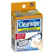 Clearwipe 20 Pack Lens Cleaner Wipes -Clean Glasses Pre-moistened Non-Scratching