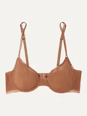 [COSABELLA] COSABELLA - Soiré Confidence Mesh Underwired Soft-cup Bra - Tan - 36B 36 B Brown