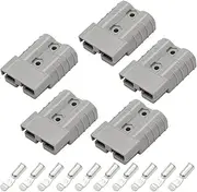 zolyet 5 PCS 50Amp Power Connector Plug, Cable Plug Connector Kit for Recovery Winch, Towing Systems (Grey) Grey Power Connector Plug