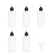 60ml 2oz Needle Oiler, 5Pcs Glue Applicator Bottle Needle Tip, White
