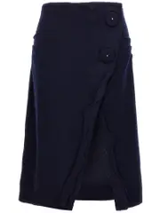 [Prada] Prada-Skirt With Maxi Button Split Gonne Blu-Donna 40IT