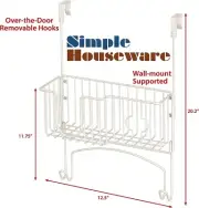 SIMPLE HOUSEWARE IRONING BOARD HOLDER OVER THE DOOR/WALL MOUNT WHITE (BRAND NEW)