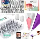 74pc Cake Decorating Kit: Icing Tips, Bags & Piping Tools for Beginners - Purple