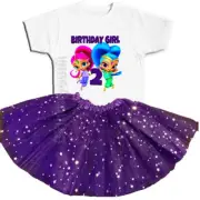 Shimmer & Shine Party 2nd Birthday Tutu Outfit Personalized Name option