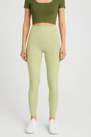 Reformation EcoStretch High Waist Performance Leggings Limon Green XL NWT