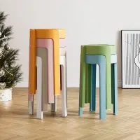 在飛比找蝦皮商城精選優惠-密密語特價商城 塑膠餐椅家用可疊放凳子北歐創意客廳圓凳現代簡