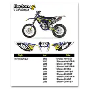 2015 SHERCO Team Motoboutique Dirt Bike Graphics Custom Number Plates