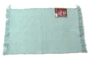 Hotel Collection Chenille Accent Rug 21 x 30 Light Mint Fringe Woven 100% Cotton