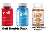Goli Nutrition Apple Cider Vinegar + Ashwagandha Double Pack + FREE Vitamin C Gummies