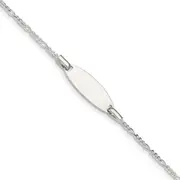 5 Inch Sterling Silver Childrens 5In Plus 1In Ext Id Figaro Link Bracelet