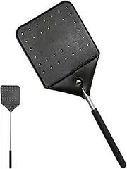 Fly Swatter - Retractable Flyswatter with Steel Handle - Handheld Zapper Racket with Metal Handle Flying Catcher Tool for Fishing Classroom Camping