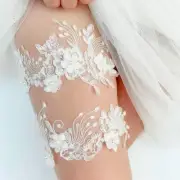 Lace Bridal Garter With Pearl Details Wedding Garter Set Bridal Garter Set