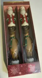 Russ Moments Of Wonder Taper Christmas Candles Reindeer and Santa Clause Set
