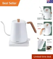 Elegant Gooseneck Electric Kettle 0.8L: Rapid 1000W Heating & Leak-Proof Design
