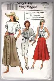 Vogue Pattern 9946 Ladies Skirts Sizes 8 - 10 - 12