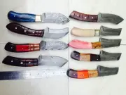 CUSTOM HAND MADE DAMASCUS STEEL FIXED BLADE SKINER KNIFE 81(lot of 9).