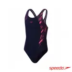 SPEEDO 女孩 運動連身泳裝HYPERBOOM 深藍/電光粉