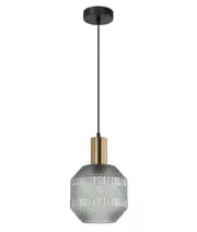 Cara Smoke Textured Glass Pendant Light