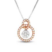 0.2 CT. T.W. Composite Natural Diamond Interlocking Pendant in 10K Two-Tone Gold