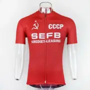 Retro Mens CCCP SEFB Cycling Jersey Bicycle Jersey Bike Jersey Cycling Shirt Top