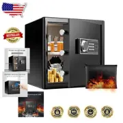 Compact Waterproof & Fireproof Home Safe with Electronic Keypad Lock (1.5 Cu Ft)