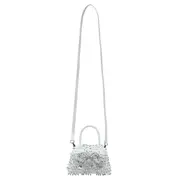 [Self-Portrait] White Embellished Micro Bow Bag