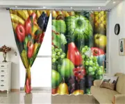 Watermelon Pineapple 3D Curtains Blockout Photo Printing Curtains Drape Fabric
