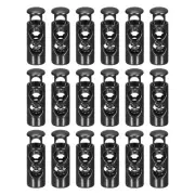 18pcs Double Hole Cord Locks Drawstring Stopper Toggles Black Matte