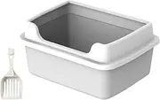 Cat for Indoor Cats, Open Top Cat, Detachable High Sided Cat Toilet, Anti Splashing Pet Litter Tray for Small Animals, Gray M 38x29x18.5cm