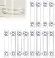 Baby Safety Cupboard Locks, 12 Packs Child Cabinets Safety Lock Baby Proofing for Toilet, Draw，Refrigerator, Ovens Transparent
