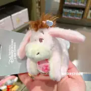 Disney 2022 winnie the pooh eeyore sakura Pink plush charm keychain