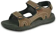 [kozi] Men Classic Casual Sandal River Sandal SPORTSMAN Open Toe Adjustable Hook-and-Loop Strap Black Coffee Navy