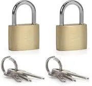 [Waytex] 2 Pcs Mini Lock with Key Luggage Suitcase Backpack Suitcase Reinforced Security Travel Padlock Steel Brass Padlock Gold