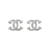 在飛比找momo購物網優惠-【CHANEL 香奈兒】CHANEL CC LOGO金屬鑲鑽