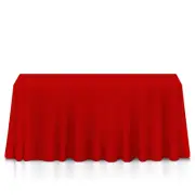 90" x 156" Rectangular Polyester Fabric Tablecloths for Wedding Banquet - Red