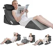 4PCS Orthopedic Bed Wedge Pillow Set, Post Surgery 45D Memory Foam for Back, Neck, and Leg Pain Relief Pleasing & Adjustable Support Pillows-Ease Acid Reflux & GRED with Better Sleep