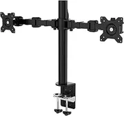 Amazon Basics DLB112 Dual Monitor Stand - Height Adjustable Arm Mount, Steel