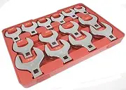Toolzone 14Pc mm 1/2" Drive Jumbo Crows Foot / Flare Nut Spanner Wrenches