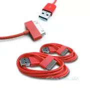 2 PCS 6FT USB SYNC DATA POWER CHARGER CABLES IPAD IPHONE IPOD CLASSIC TOUCH RED