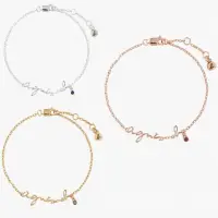 在飛比找momo購物網優惠-【agnes b.】bijoux 草寫logo天然寶石手鍊(