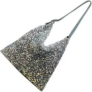 [TINEASUR] Shoulder Messenger Bag Cute Crossbody Bag Large Wallet Pocketbooks for Women Crossbody Sequins Bag for Women Crossbody Bog Bags for Women Tote Bag Silver Handbag Pu Black