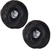 SHERCHPRY 2Pcs Hair Bun Extensions Natural Color Synthetic Hair Chignon Scrunchies for Hairpiece Accessories for Daily and Special Occasions